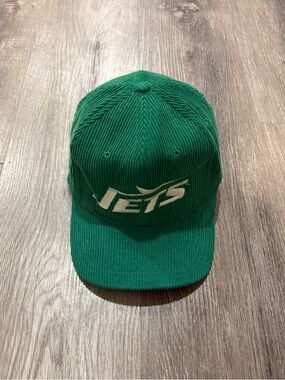 Vintage New York Jets Corduroy Snapback Hat NFL Green